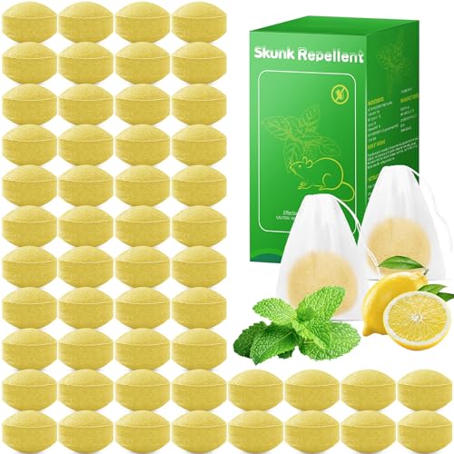 48 Pack Peppermint Skunk Repellent, Natural Raccoon Repellent Keep Skunks Out from Outdoor Yard Attic Garden House, Long-Lasting Protection, Safe for Dogs and Children