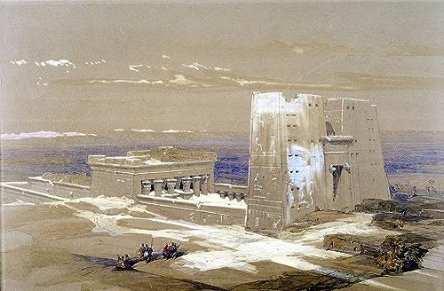 Peinture Égypte temple d'Edfou 60x90cm pour décorer un grand mur nu