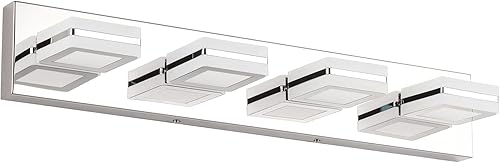 Miniatura 12 de Ralbay - Luces de tocador de baño de 5 temperaturas de color ajustables, negras, 4 luces, acrílicas, modernas, LED, mate, accesorios de iluminación