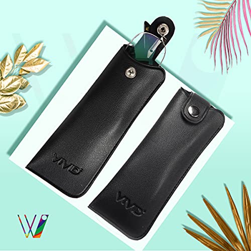 Image of Unisex Lightweight Specs Snap Button Eyewear Dabbi Leather Soft Case Cover