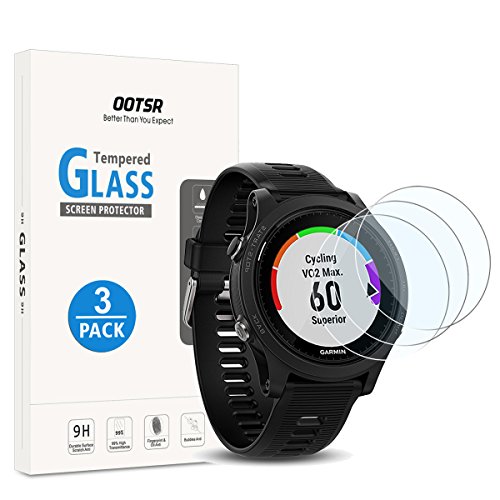 OOTSR 3 Pezzi Pellicola Protettiva per Garmin Forerunner 935, Proteggi Schermo in Vetro temperato per Garmin Forerunner 935 [Anti-graffio]