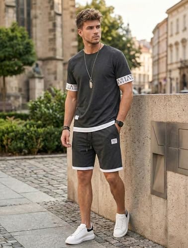 Image of Lymio Cord Set for Men | Casual Co-ord Set for Man | Trendy Matching Outfit | Stylish T-Shirt and Short for Men (SSM-CS-1-3)