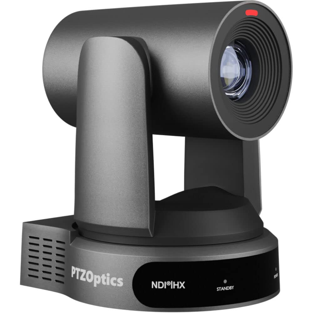 PTZOptics Move 4K 30x Auto-Tracking PTZ Camera with Built-in Tally Light, 3D Noise Reduction, and Advanced White Balance Modes (Gray)