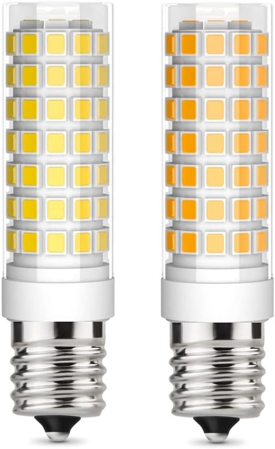 E17 LED Bulb Dimmable 8W Consumption 80W Equiavlent Halogen Bubs,800LM,AC 110-130V,CRI:≧85Ra,S11 T8 T7 E17 Intermediate Base Bulbs,for Ceiling Fan,Microwave Oven Lighting,2-Pack (Daylight White 6000K)
