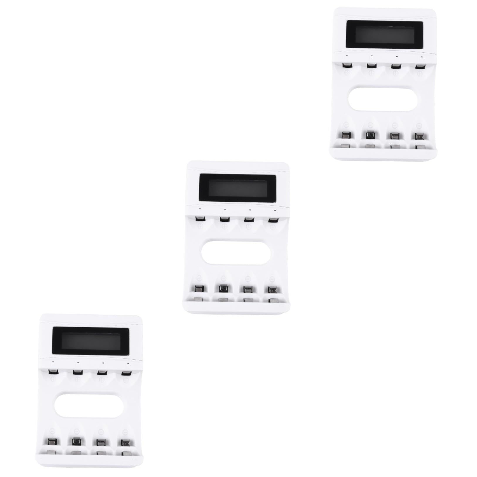 Angoily 3piezas Cargador De Baterías LCD De Ranuras Pantalla Inteligente y Función De Individual para Baterías Recargables USB
