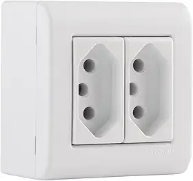 Tramontina Caixa de Sobrepor com 2 Tomadas 2P+T 20 A 250 V - LizFlex