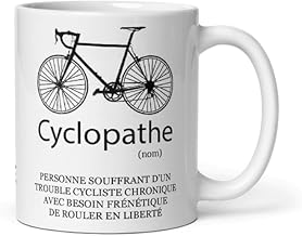 L'Esprit Des Anges Tasse-Mug Cycliste Humour Cyclopathe Maniaque du Vélo - Idée Cadeau Personnalisé Original Papa Anniversaire Parrain