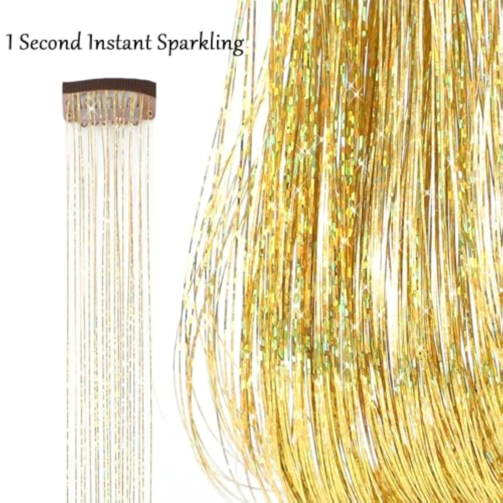 4pcs Clip-In Hair Tinsel Extensions for Women
