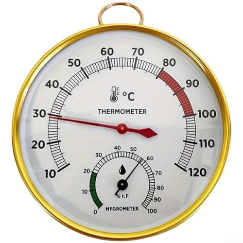 Thermomètre hygromètre de sauna 2 en 1 précis, antirouille et résistant aux hautes températures pour salle de sauna (1 pièce)