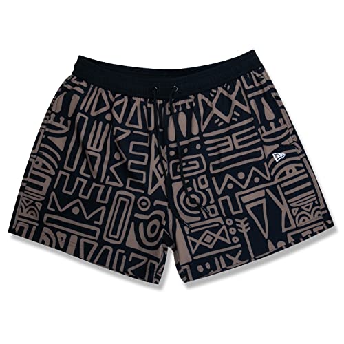 SHORTS PRAIA PRIMITIVE SCRIBBLES PRAIA PRETO/KAKI New Era