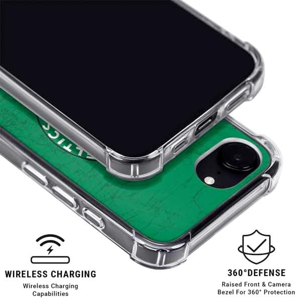 Skinit Clear Phone Case Compatible with iPhone 16e - Officially Licensed NBA Boston Celtics Green Primary Logo Design