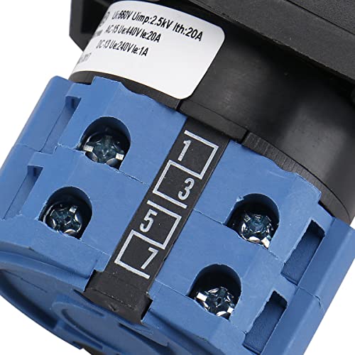 Baomain Cam Changeover Switch Ac 660V 20A 8 Terminals 5 Position Szw26-20/0-4.2 Mounting Rotary Select Switch #TOP4