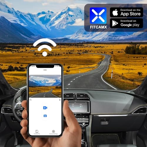 Image of Fitcamx Used 4K Dash Cam Suitable for 2017-2021 Jaguar F-Pace (Model 6053) 20d 25t 35t P250 P340 P400 X761, OEM Look, UHD 2160P Video, WiFi & APP, Loop Recording, G-Sensor, Plug& Play, NO SD Card