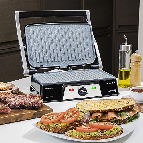 Cecotec Rock´n Grill 2000 .Elektrogrill, RockStone Antihaftbeschichtung, 180º Öffnung, höhenverstellbar, Kochfeld 30 x… – Bild 3