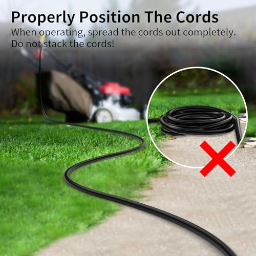 Image of HUANCHAIN 16 /3 Gauge Indoor Outdoor Black Extension Cord 100 FT Waterproof (Pack of 2)