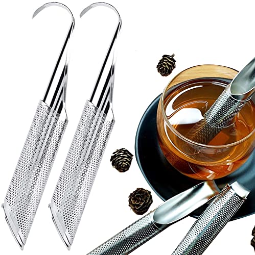 2 Pièces Diffuseur à Thé en Acier Inoxydable, Passoire à Thé, Diffuseur à Thé pour Thé en Vrac, Filtre à Thé à Long Manche avec Crochet, Maille Fine pour Thé, Rose, Café, Épices Cover