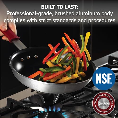 Image of T-Fal Professional VX3 Brushed Nonstick Fry Pan with Stainless Steel Handle 10 Inch, Oven Broiler Safe 400F, Cookware, Pots and Pans, Frying Pan, Restaurant Grade, Certified by the NSF and CBA, Black