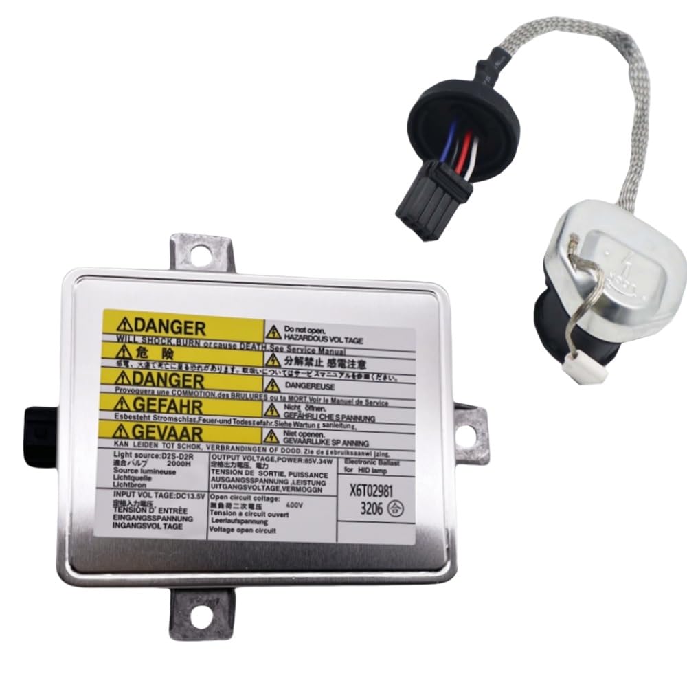 Yunll Ballast With Wire Xenon Ballast W3t10471 X6t02981 X6t02971 W3t11371 33129-Scc-003 Xenon Headlight Ballast Driver Module For Mazda For Accord(Ballast With Wire)