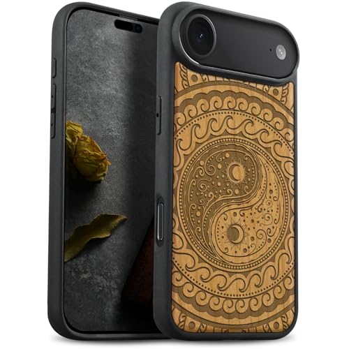 Coque iPhone 17 Air bois véritable Carveit boîtier luxe Magsafe