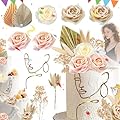 19pezzi Boema Decorazioni Per Torte,cake Toppers Per Matrimonio,decorazione Torta Compleanno,boema Con Rose Foglie Di Palma,decorazione Per Torte Di Compleanno, Per Anniversari, Feste