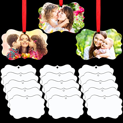 Juome Sublimations-Rohlinge, 15 Stück, Sublimationsdruck, Weihnachtsdekoration, Rohlinge mit Seilen, Sublimationsrohlinge für Bastelarbeiten, Weihnachtsdekorationen, Fenster, Wandbehang Cover