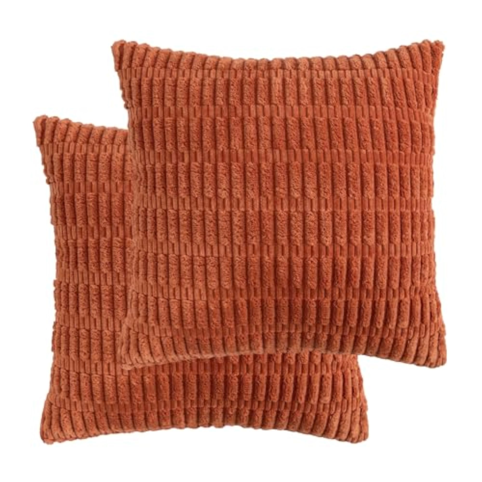 Corduroy Decorative Throw Pillow Covers, Boho Stripe Soft Square Cushion Case