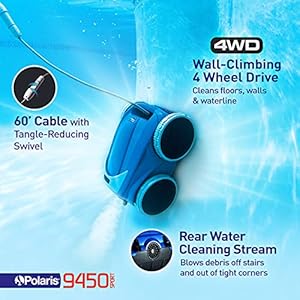 Polaris f9450 sport robotic in ground swimming pool cleaner vacuum 4 wheel drive  urban country home decor
