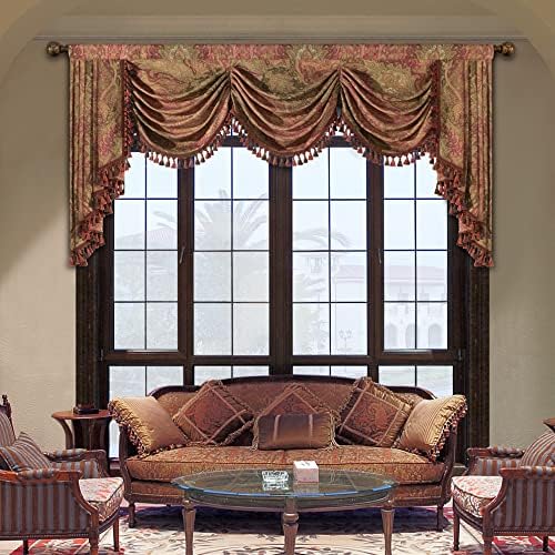 Loom and Mill Jacquard Waterfall Valance for Living Room