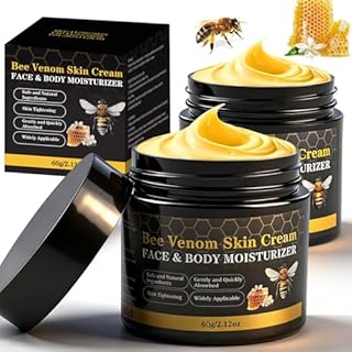 Lustrchron 2PCS Bee Venom Skin Cream, Natural Ingredients Non-Irritating Bee Venom Cream, Wrinkle Lift & Firming, Reduces Blemishes, For Face & Full Body, 2 * 60g