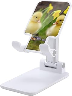 Cute Baby Ducks Folding Cell Phone Stand, Smartphone Holder | Adjustable Phone Holder for Office, Portable Smartphone Stand for Home, Height Angle, Anti-Slip Cell Phone Holder white