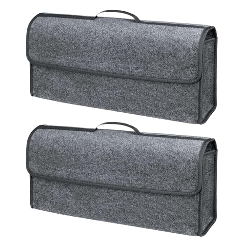 VBGURR 2Stück Kofferraum Organizer, Auto Kofferraum Organizer, Filz Auto box kofferraumtasche Toolbag - Geeignet für alle Fahrzeuge (Grau)