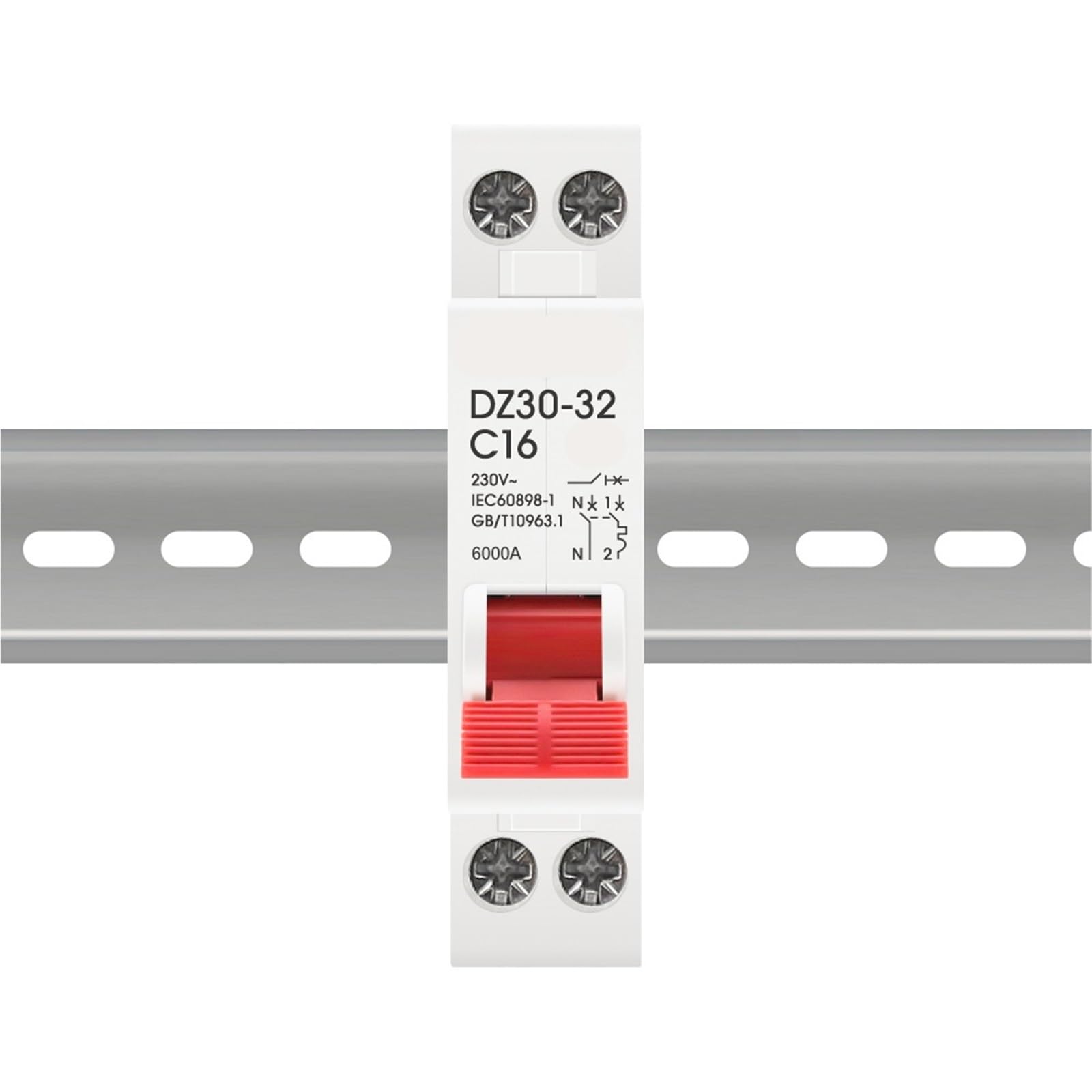 DZ30-32 DPN 1P+N Mini Circuit Breaker MCB Din Rail Mounting Cutout Miniature Household Air Switch OEM DIY 1Pcs(16A)
