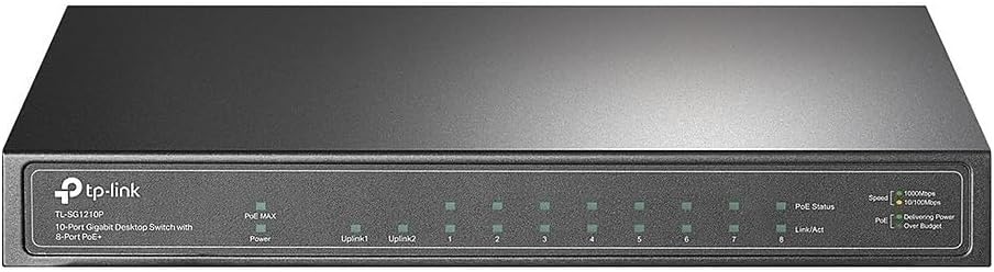 8 Port Gigabit PoE Switch | 8 PoE+ Ports @63W, w/ 1 Uplink Gigabit Port + 1 SFP Slot | Desktop/Wall-Mount | Plug & Play | Limited Lifetime Protection | Traffic Optimization (TL-SG1210P)