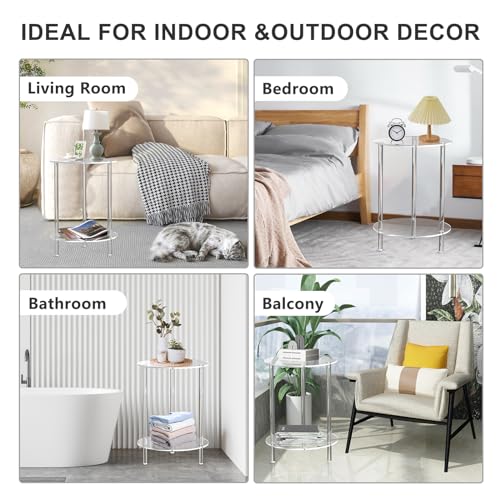 Chonovo CH-US-AST-SR-1 Clear Acrylic Round Side Table thumb #6