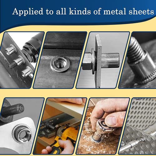 Image of 5 /16''-18 UNC Rivet Nut, 50Pcs 304 Stainless Steel Flat Head Rivnut Threaded Insert Nutsert