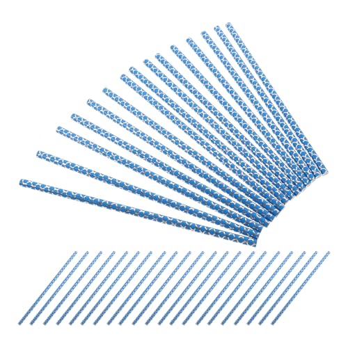 100 pcs pitillos de papel degradables azules para fiestas miniatura 1