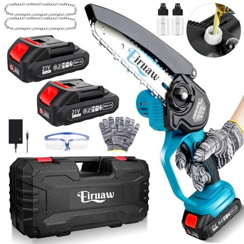 Mini Chainsaw, 6 Inch Electric Chainsaw Cordless,Rechargeable Battery Powered Handheld Chain Saw for...