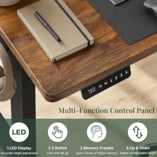 HAPPYMONT Electric Standing Desk,40in for Home,Office,Gaming,Brown by HAPPYMONT - Used condition - Image 3