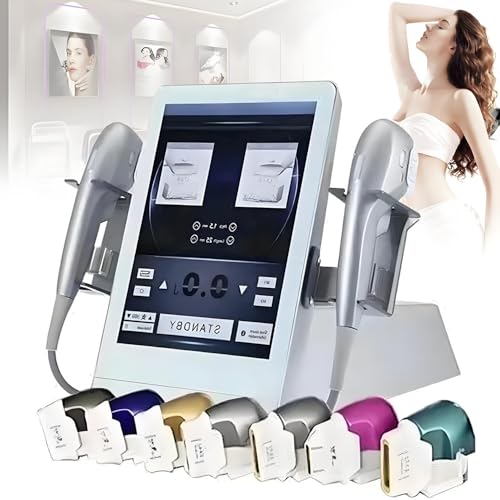 YANDDEA Máquina de Adelgazamiento Corporal y reafirmación de Piel HIFU 7D con 7 Cartuchos. Lifting Facial focalizado de Alta Intensidad. Reafirma líneas de expresión de Forma Segura e indolora