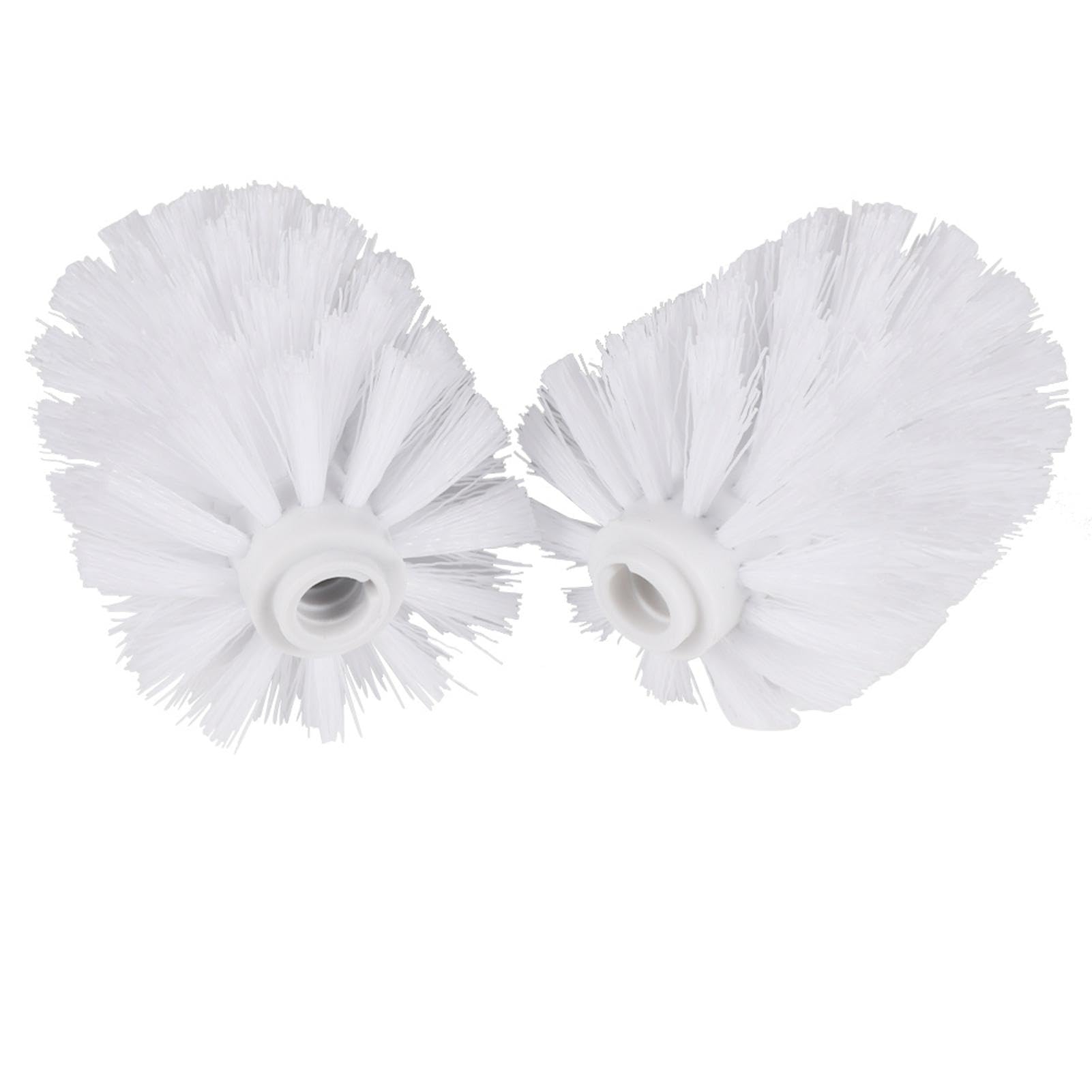 Toilet Brush, 2Pcs Toilet Bowl Brush Replacement Head Plastic Universal Toilets Bowl Brushs Heads Cleaning Brushes for Brush rods with a Diameter of 12mm(White/2pcs)