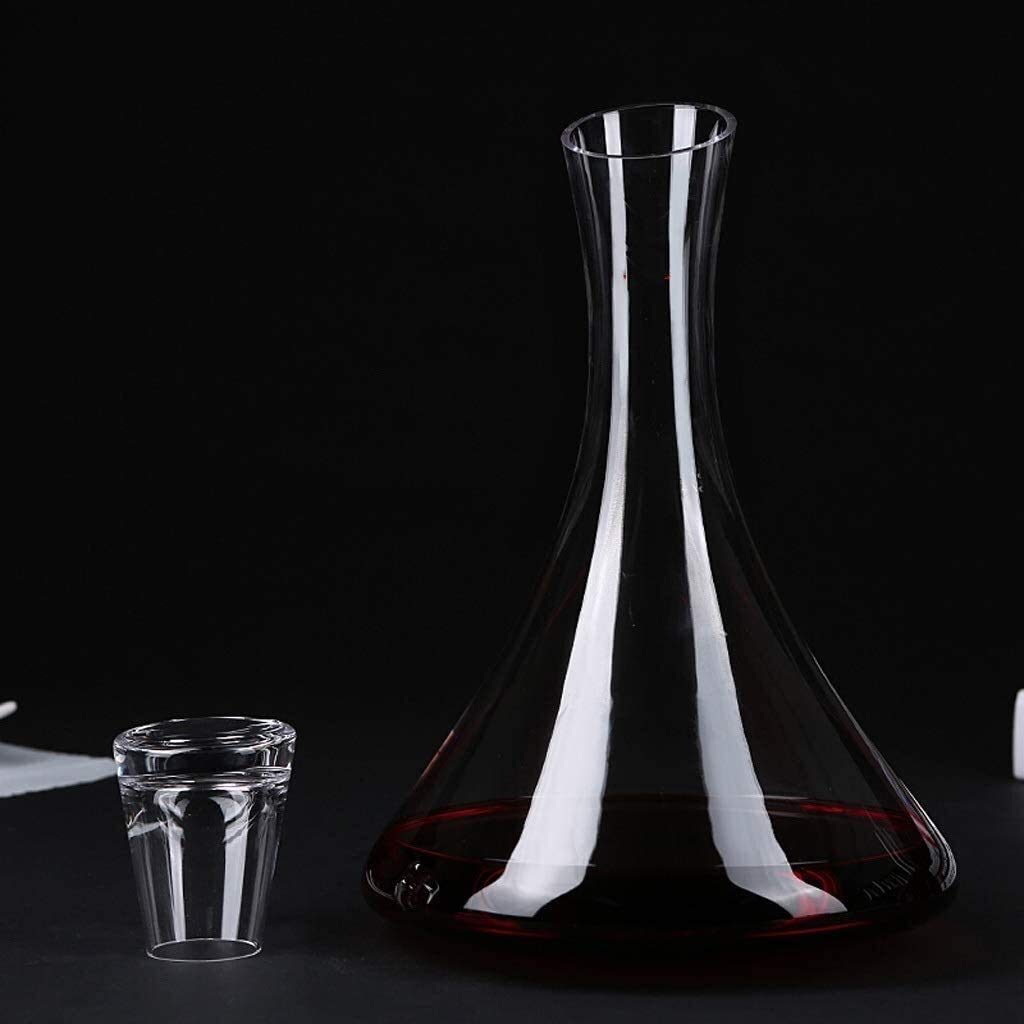 Karafka do whisky i zestaw kieliszków karafka do wina ręcznie dmuchana bezołowiowe szkło kryształowe karafka do czerwonego wina separator karafka z pokrywką 750 ml napowietrzacz karafki do wina