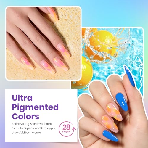 Image of Beetles Gel Nail Polish Set, 63 PCS 55 Colors Gel Polish Kit with Base Coat, Glossy Matte Top Coat, Nail Art Stickers and Brush, Pink Red Blue Green Nude Soak Off UV LED for DIY Home Manicure