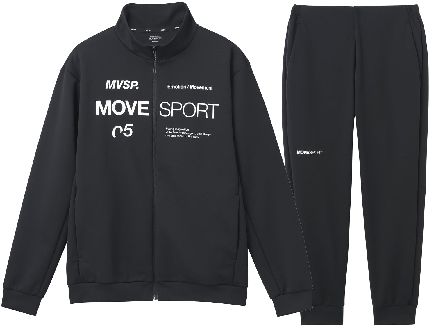 Move Sport 赤ジャケット 黒パンツ セット サイズ0 ムーブスポーツ MOVESPORT トレーニングジャケット -デサント