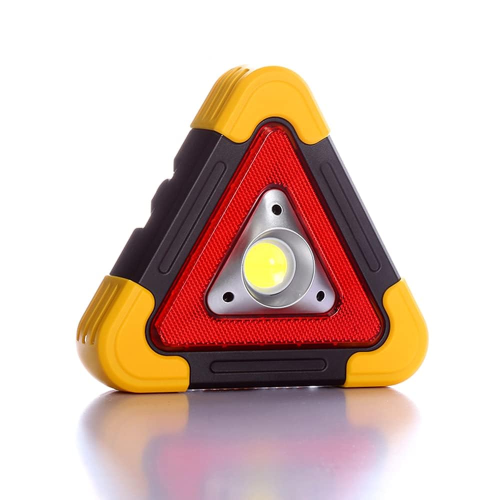 5 Mode COB Work Light, Multifunction Emergency Warning Sign Red Floodlight USB Charging Emergency Car Repairing Triangle L...