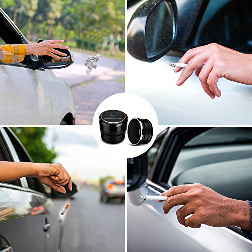 Solarxia Car Ashtray With Lid Easy Clean Up Detachable Auto Ashtray Led For Most Car/ Air Vent Cup Holder Home Office #TOP4