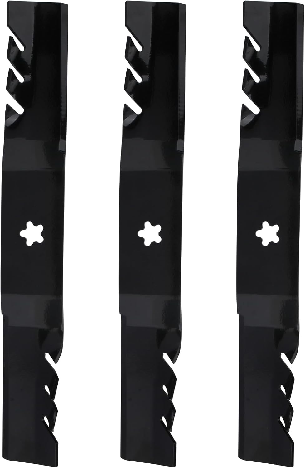 IWIWE 95-605 Gator G3 Mulching Lawnmower Replacement Blades Compatible with 54" Deck Husqvarna YTH24V54 112053 24541 Poulan 187254 Ariens 21546235 AYP 112053 (Black,Set of 3)