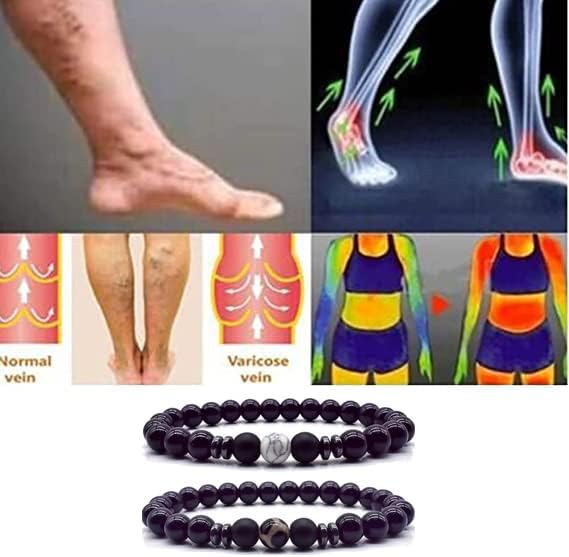 Miniatura 2 de CSIYANJRY99 Tobillera de obsidiana negra para hinchazón, tobilleras de obsidiana para mujer, tobillera delgada de hematita antiansiedad, pulsera de