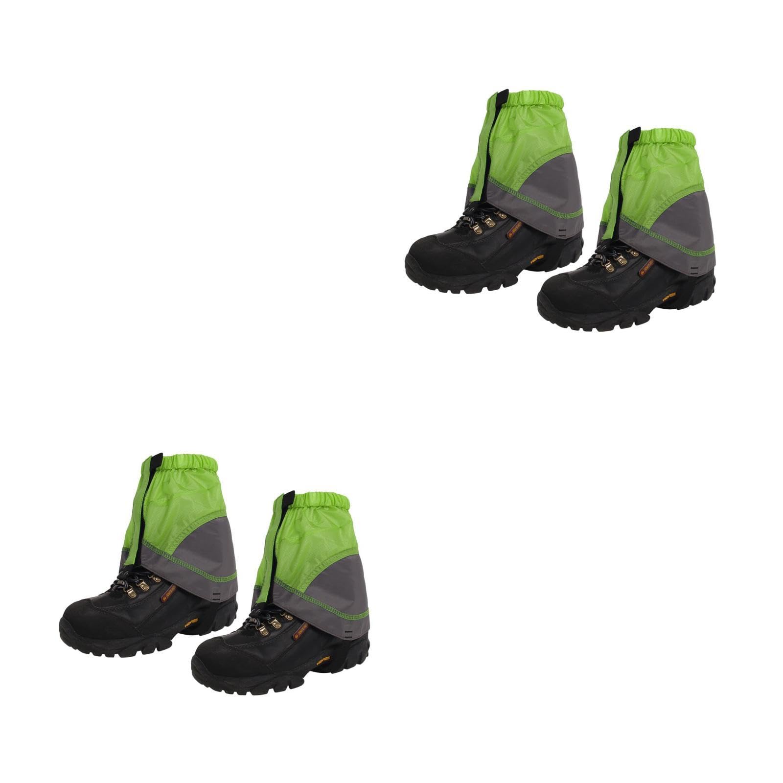 Kisangel 2paires Guêtres Impermeables Légères pour Randonnée Et Activités Extérieures Ankle pour Chaussures Vert Et Pratiques Et Compactes