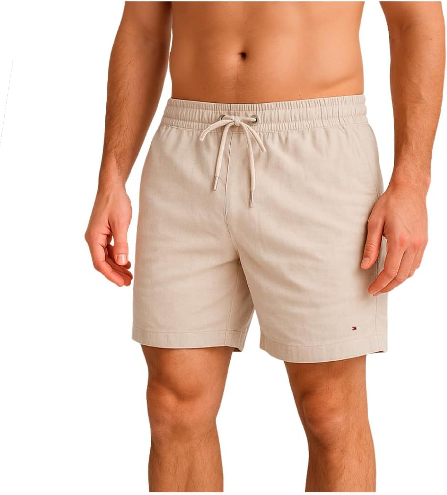 Bermuda Shorts Masculina Sandrini Linho Casual Elástico