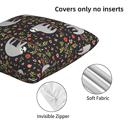 Sloth Throw Pillow Covers 18X18 Pillow Case Farmhouse Pillow Cover Square Cushion For Living Room Couch Sofa Bed Home Outdoor Indoor Decorative Set Of 2 #TOP2